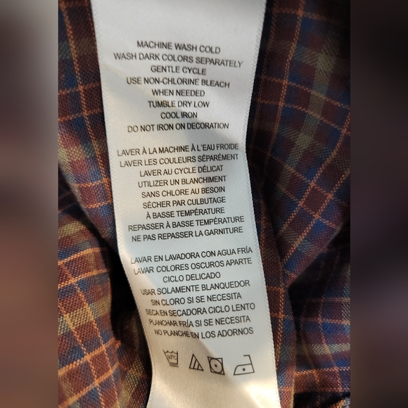 Men's Ben Sherman Navy Blazer Plaid Long Sleeve Button Down Shirt, Size L - Picture 4 of 15